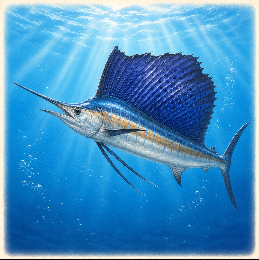 バショウカジキのイラスト