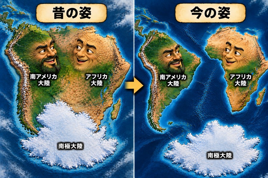 大陸移動説のイラスト